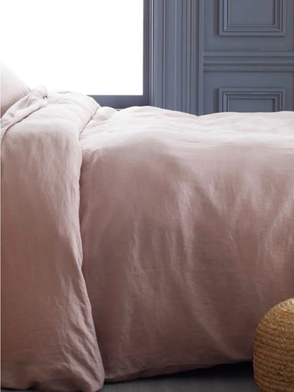 NWOT Quince European Linen 1 Piece Duvet Cover, Full/Queen (Dusty Mauve)